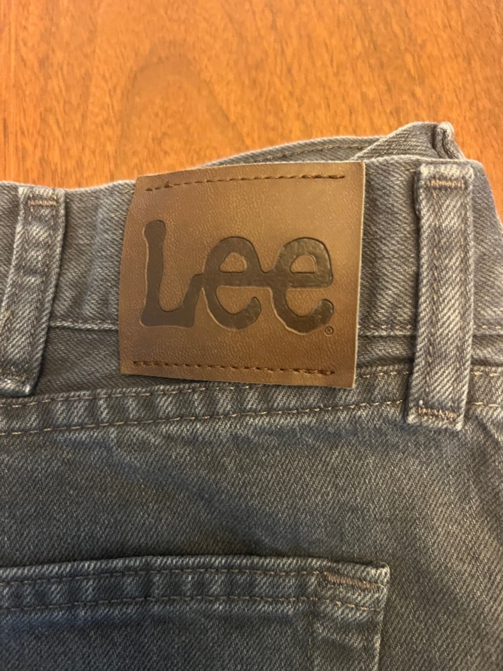 Lee Men's Blue Denim Jeans with Brown Leather Patch